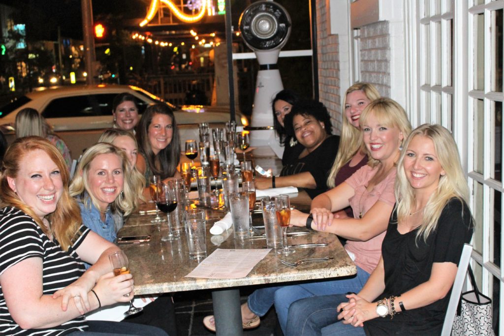 From the left, around the table: Loree O'Sullivan, Kari Mullins, Alex Holder, Dawn Pevey, Holly Perry, Deneisha Johnson, Lesley Hess, Elizabeth Stidham, Camille Torres